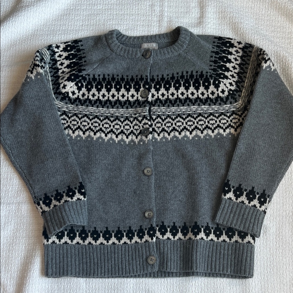 J. Crew Cashmere Fair Isle Cardigan